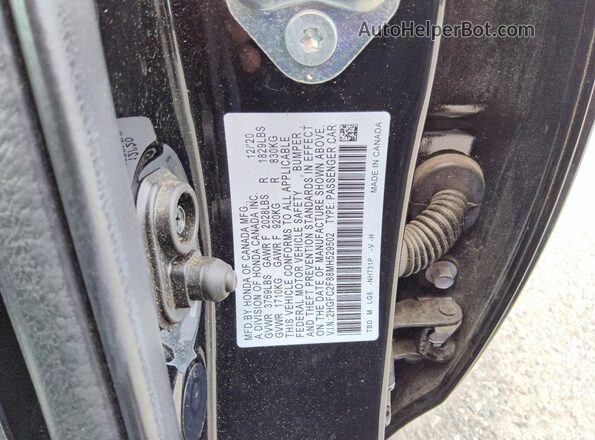 2HGFC2F88MH529502 2021 HONDA CIVIC Black Շարժիչի բաժամունքի տեսք