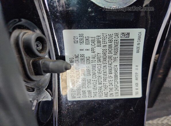 2HGFC2F88MH546574 2021 HONDA CIVIC Черный Вид подкапотного пространства