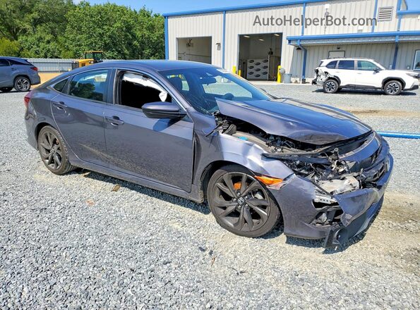 2HGFC2F89KH506081 2019 HONDA CIVIC Gray Առջևի աջ