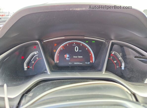 2HGFC2F89KH545270 2019 HONDA CIVIC Silver Вид щитка приладів