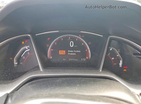 2HGFC2F89KH572243 2019 HONDA CIVIC Red Instrument cluster view