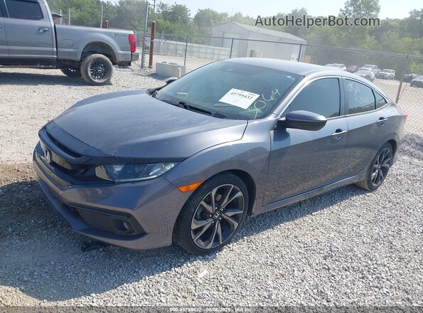 2HGFC2F89LH513064 2020 HONDA CIVIC Gray Առջևի ձախ երեք քառորդ տեսարան