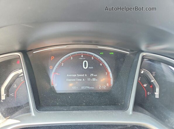 2HGFC2F8XKH521852 2019 HONDA CIVIC White ხელსაწყოთა პანელის ხედი