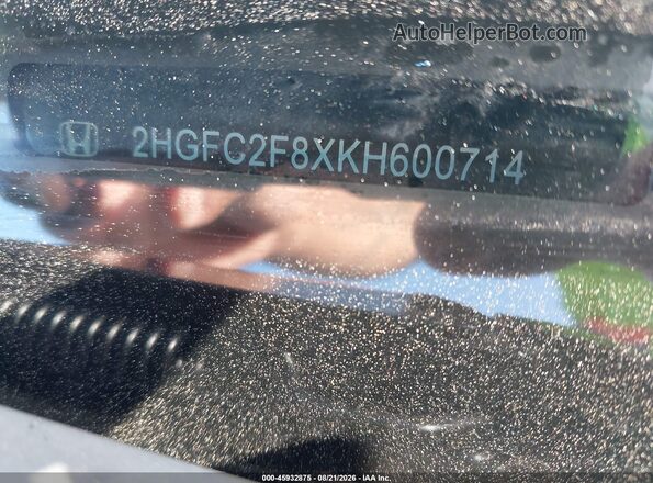 2HGFC2F8XKH600714 2019 HONDA CIVIC Silver Vista del compartimento del motor
