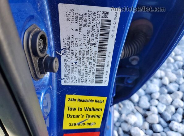 2HGFC2F8XLH527698 2020 HONDA CIVIC Blue Вид підкапотного простору