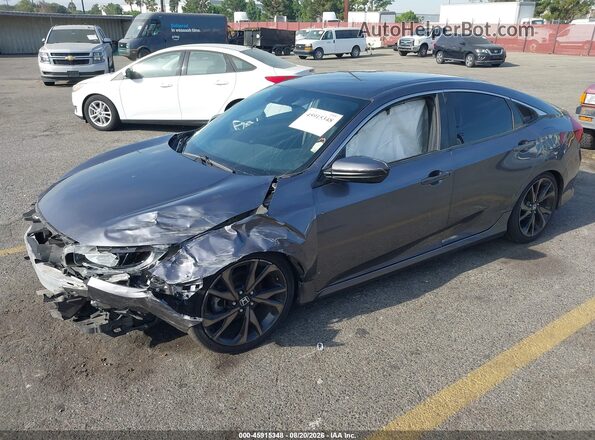 2HGFC2F8XLH569434 2020 HONDA CIVIC Blue Առջևի ձախ երեք քառորդ տեսարան