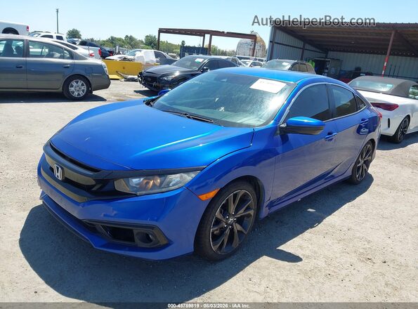 2HGFC2F8XLH596245 2020 HONDA CIVIC Blue Առջևի ձախ երեք քառորդ տեսարան