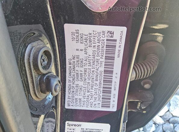 2HGFC2F8XMH503693 2021 HONDA CIVIC Black Vista del compartimento del motor