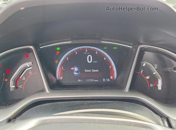 2HGFC2F8XMH556328 2021 HONDA CIVIC Red ხელსაწყოთა პანელის ხედი