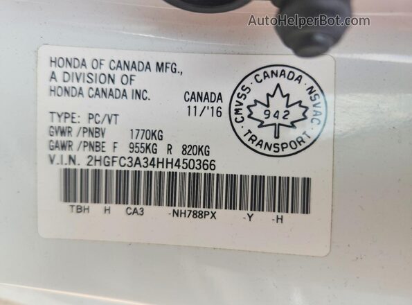 2HGFC3A34HH450366 2021 HONDA CIVIC White ძრავის განყოფილების ხედი