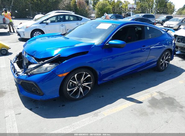 2HGFC3A51JH756352 2018 HONDA CIVIC Blue წინა მარცხენა ხედი სამი მეოთხედიდან