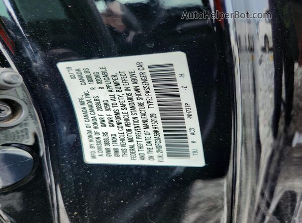 2HGFC3A59KH752129 2019 HONDA CIVIC Black ძრავის განყოფილების ხედი