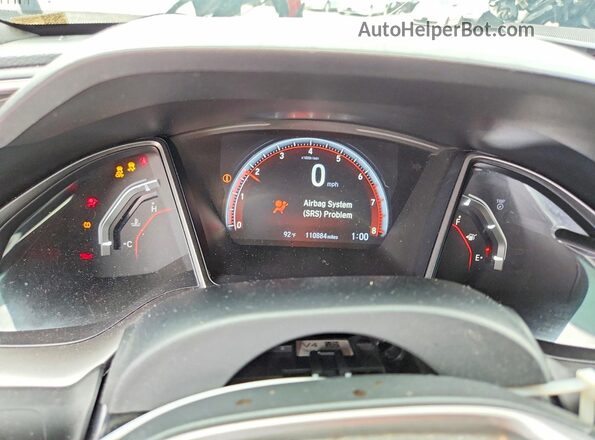 2HGFC3A59KH752129 2019 HONDA CIVIC Black ხელსაწყოთა პანელის ხედი