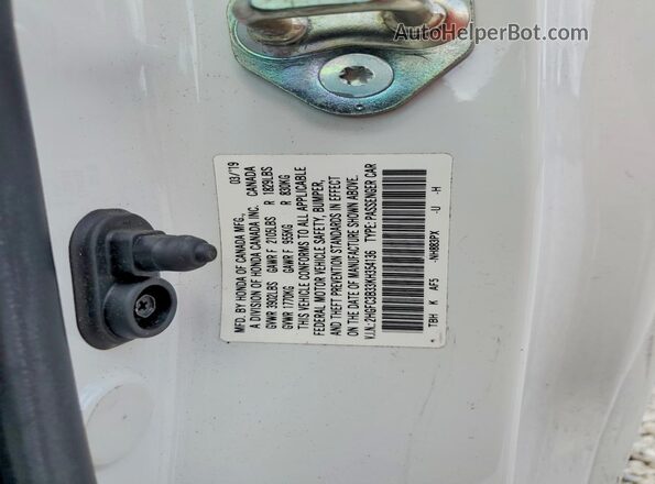 2HGFC3B33KH354136 2019 HONDA CIVIC White Vista del compartimento del motor