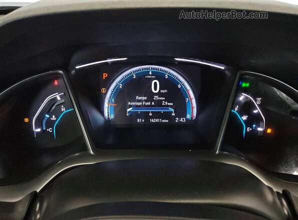 2HGFC3B38KH354231 2019 HONDA CIVIC Black Սարքավորումների վահանակի տեսք