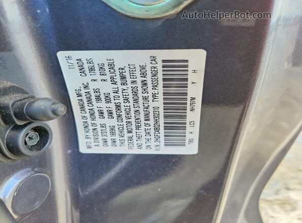 2HGFC4B02HH302310 2017 HONDA CIVIC Gray Widok komory silnika