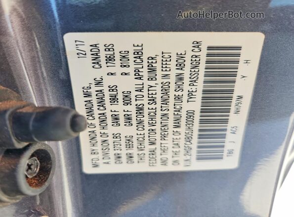 2HGFC4B05JH300900 2018 HONDA CIVIC Gray Vista del compartimento del motor