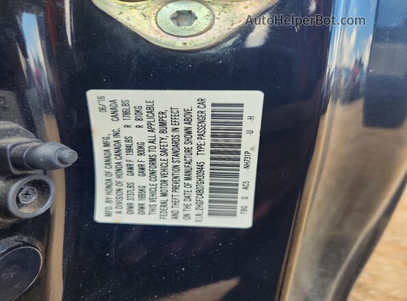 2HGFC4B07GH309445 2016 HONDA CIVIC Black Widok komory silnika