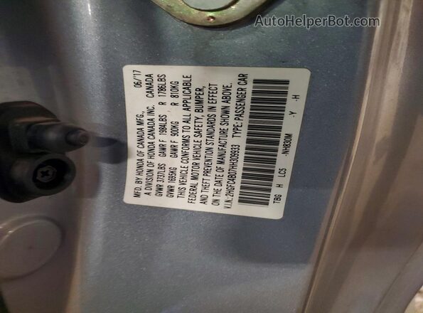 2HGFC4B07HH309933 2017 HONDA CIVIC Silver Շարժիչի բաժամունքի տեսք