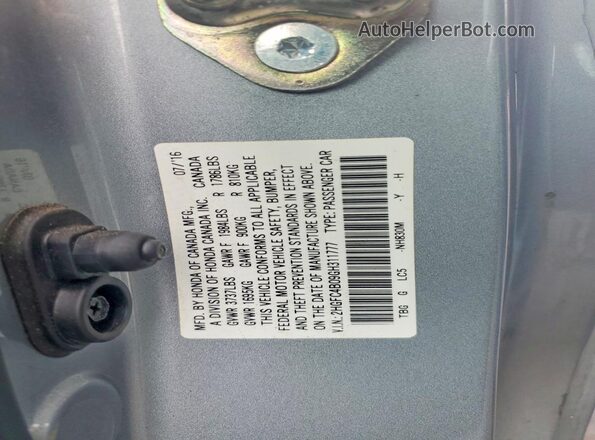 2HGFC4B09GH311777 2016 HONDA CIVIC Silver Вид підкапотного простору