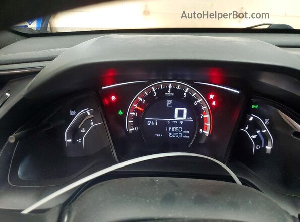 2HGFC4B57GH304869 2016 HONDA CIVIC Синий Вид щитка приборов
