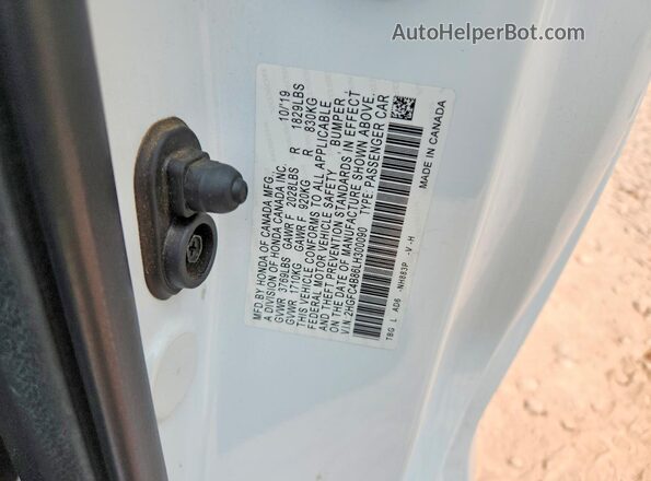 2HGFC4B86LH300090 2020 HONDA CIVIC White Vista del compartimento del motor