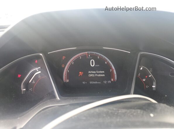 2HGFC4B88KH302454 2019 HONDA CIVIC White ხელსაწყოთა პანელის ხედი