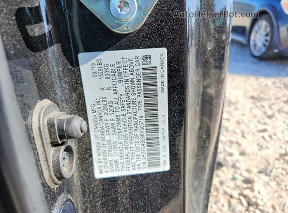 2HGFC4B89KH309719 2019 HONDA CIVIC Black VIN კოდის სტიკერის ხედი