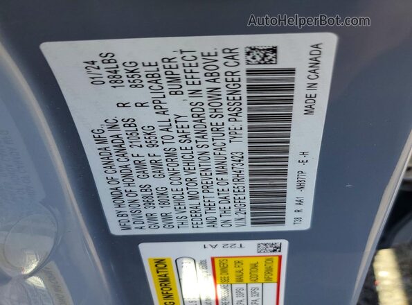 2HGFE1E51RH473423 2024 HONDA CIVIC Gray Engine compartment view