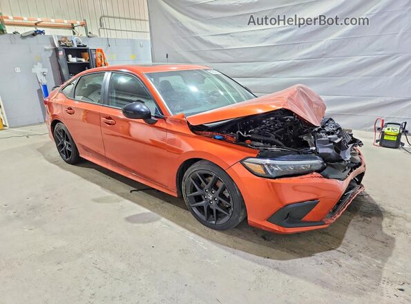 2HGFE1E57PH473682 2023 HONDA CIVIC Оранжевый Передняя правая четверть