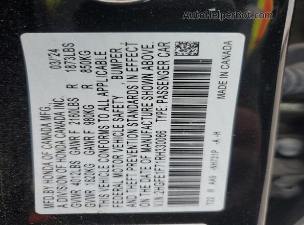2HGFE1F71RH330066 2024 HONDA CIVIC Black 