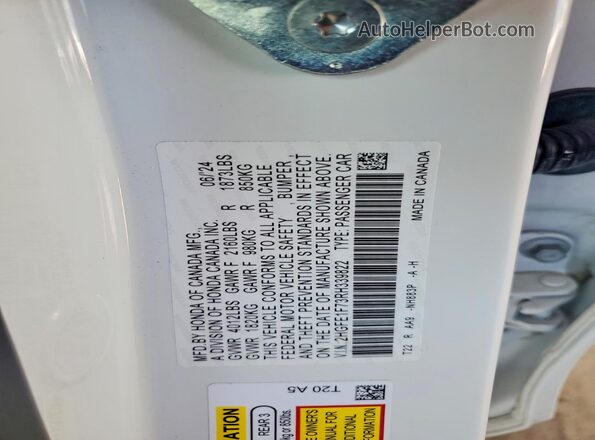2HGFE1F73RH339822 2024 HONDA CIVIC White Շարժիչի բաժամունքի տեսք