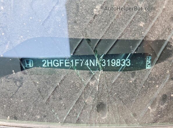 2HGFE1F74NH319833 2022 HONDA CIVIC Black Շարժիչի բաժամունքի տեսք
