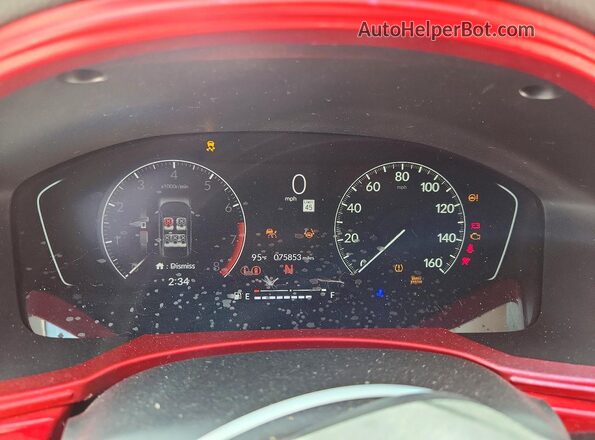 2HGFE1F78NH305613 2022 HONDA CIVIC Красный Вид щитка приборов