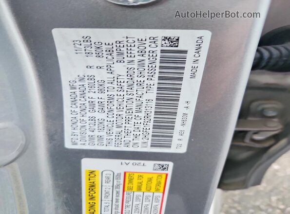 2HGFE1F92RH313116 2024 HONDA CIVIC Silver Widok komory silnika