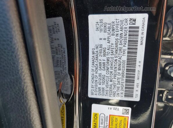 2HGFE1F96RH335300 2024 HONDA CIVIC Black Вид підкапотного простору