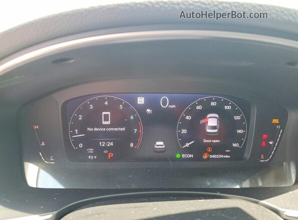 2HGFE1F99NH329291 2022 HONDA CIVIC Black Вид щитка приладів