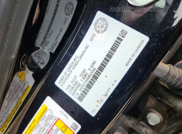 2HGFE1F9XNH005069 2022 HONDA CIVIC Black Շարժիչի բաժամունքի տեսք