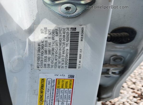 2HGFE2F20NH523104 2022 HONDA CIVIC Белый Вид подкапотного пространства