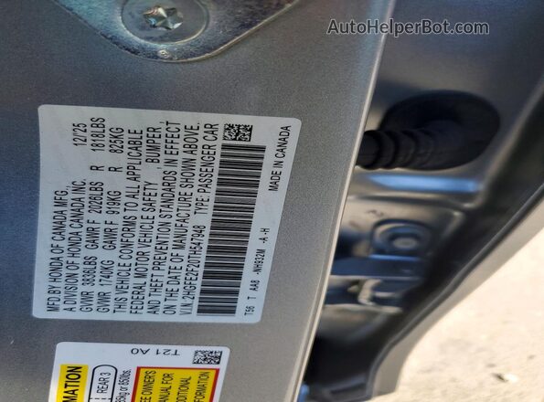 2HGFE2F20TH547948 2026 HONDA CIVIC Silver Engine compartment view