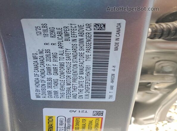 2HGFE2F20TH547951 2026 HONDA CIVIC Silver Engine compartment view