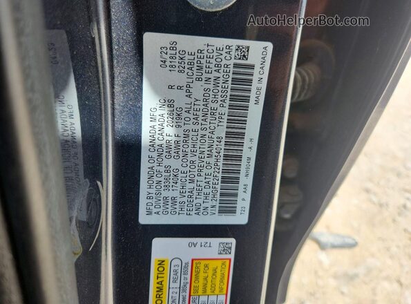 2HGFE2F22PH540148 2023 HONDA CIVIC Gray ძრავის განყოფილების ხედი