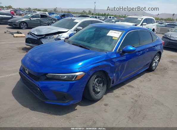 2HGFE2F23NH583605 2022 HONDA CIVIC Blue წინა მარცხენა ხედი სამი მეოთხედიდან