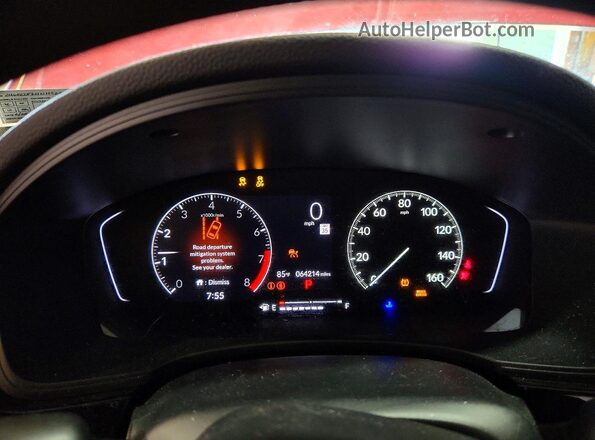 2HGFE2F24NH522764 2022 HONDA CIVIC Красный Вид щитка приборов