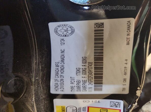2HGFE2F24SH107438 2025 HONDA CIVIC Black Vista del compartimento del motor