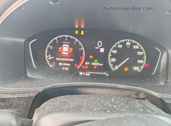 2HGFE2F25NH506377 2022 HONDA CIVIC Blue ხელსაწყოთა პანელის ხედი