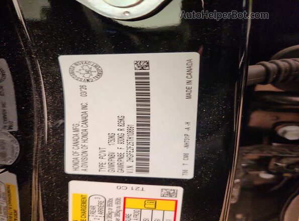 2HGFE2F25TH108891 2026 HONDA CIVIC Black Вид підкапотного простору