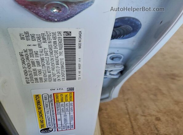 2HGFE2F26NH523110 2022 HONDA CIVIC White Շարժիչի բաժամունքի տեսք