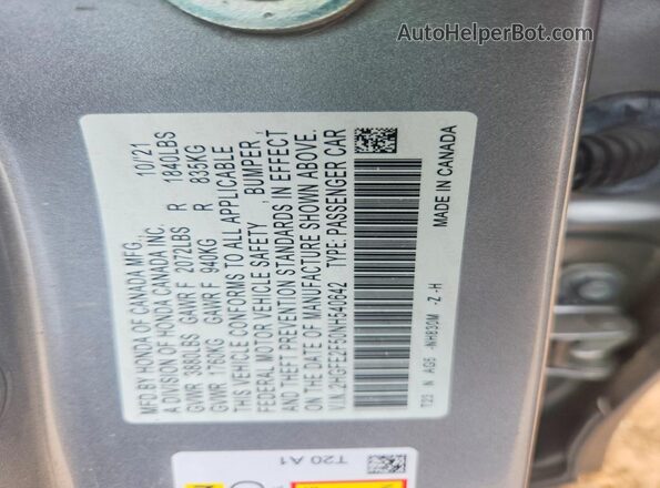 2HGFE2F50NH540642 2022 HONDA CIVIC Silver Widok komory silnika