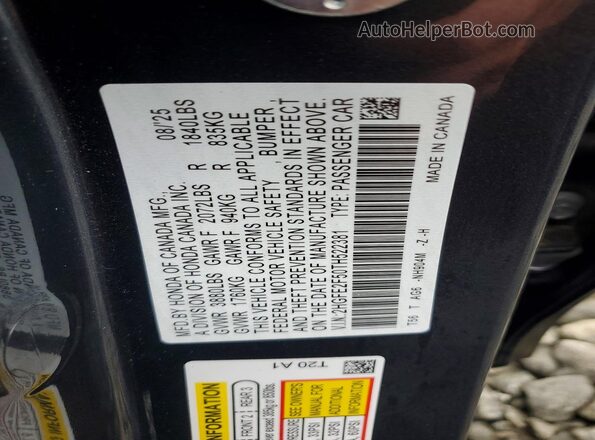 2HGFE2F50TH522381 2026 HONDA CIVIC Gray Widok komory silnika